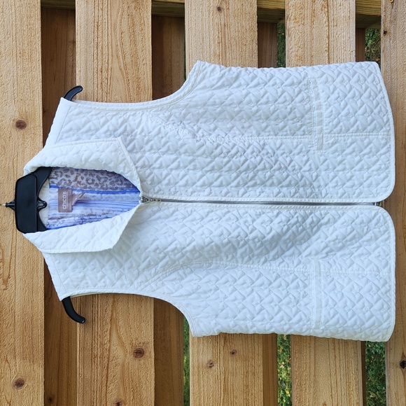 Chico's Jackets & Blazers - Chico's Vest Ivory Cream Quilted Women L 12